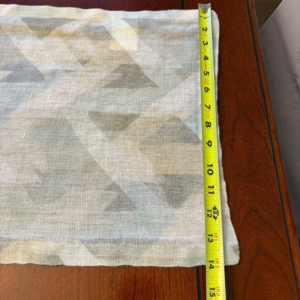 Crate &‎ Barrel Breezeway 14x90 Linen Table Runner Pastel Geometric Modern